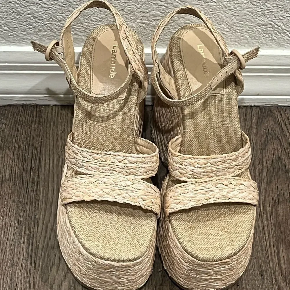 Larroude Carmen Platform in Natural Size 9